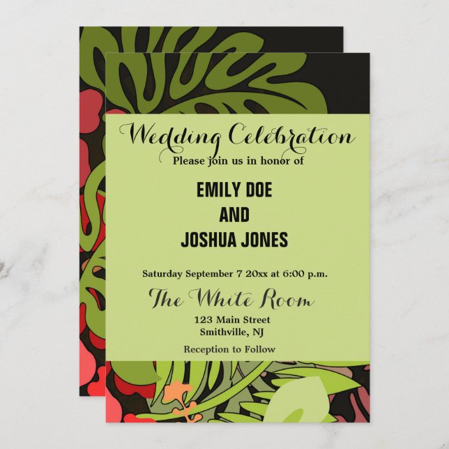 Invitation Hawaii Aloha Flower Art Print (Devant / Derrière)