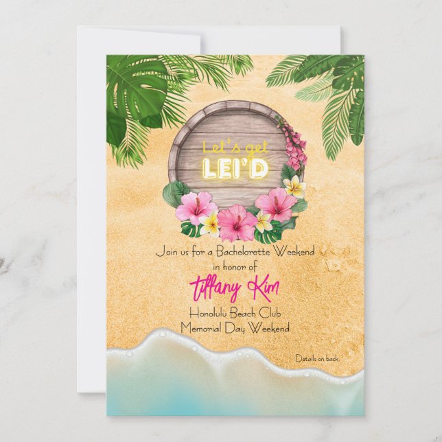 Invitation Hawaii Bachelorette Weekend Party (Devant)