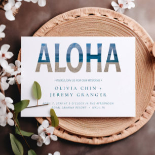 Invitation Hawaii Beach Aloha Photo Destination Mariage