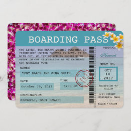 Invitation Hawaii Mariage Boarding Pass