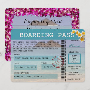 Invitation Hawaii Mariage Boarding Pass