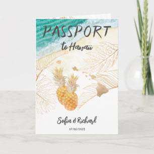 Invitation Hawaii Mariage Destination Passport World Modern