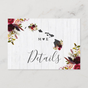 Invitation Hawaii State Destination Rustique Détails du Maria