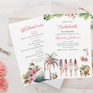 Invitation Hawaii Tropical Palm Beach Watercolor BaInvitation