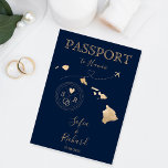 Invitation Hawaii Wedding Destination Passport<br><div class="desc">Modern and Elegant World Map Invitation Hawaii Wedding Destination,  like passport</div>
