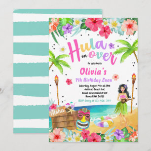 Invitation Hawaiian Luau Anniversaire Fête Tropicale Annivers