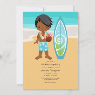 Invitation Hawaiian Luau Boy Birthday Party