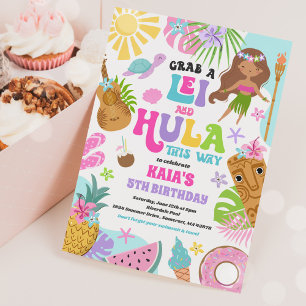 Invitation Hawaiian Luau Tropical Summer Pool Birthday Party