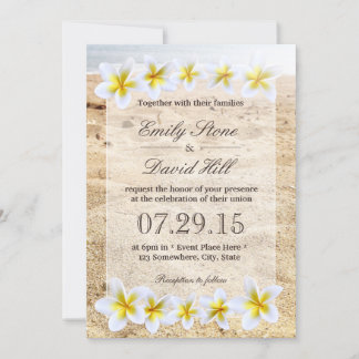 Invitation Hawaiian Plumeria Flowers Plage thème Mariage
