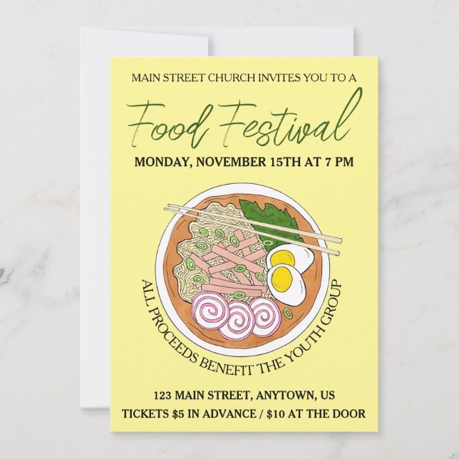 Invitation Hawaiian Saimin Soup Hawaii Cuisine Festival (Devant)