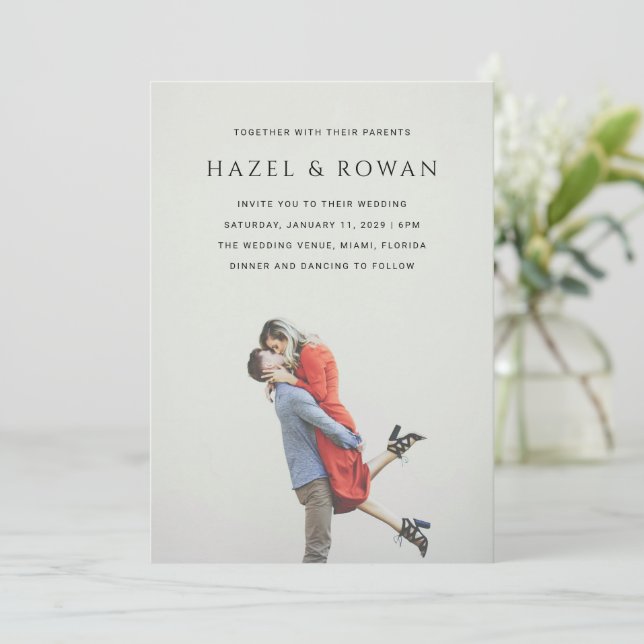 Invitation Hazel Photo Mariage moderne (Debout devant)