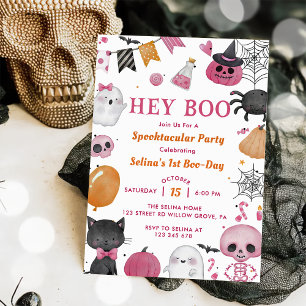 Invitation Hé Boo ! Fête du 1er anniversaire d'Halloween