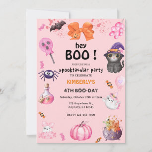 Invitation Hé Boo ! Halloween Ghost Spooktacular anniversaire