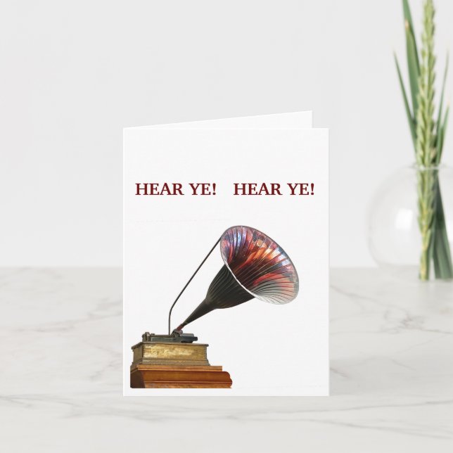 Invitation HEAR YE! annonce des événements et des jours impor (Devant)