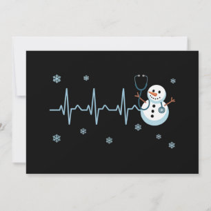 Invitation Hearbeat Nurse Snowman Noël