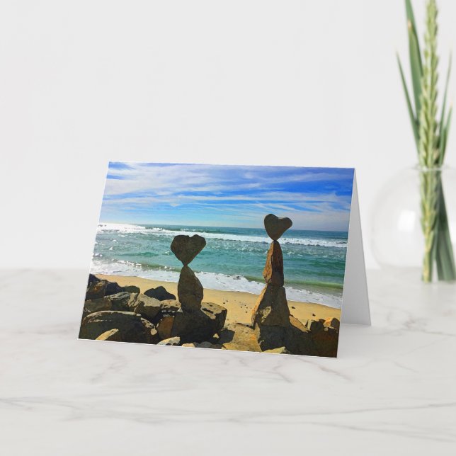 Invitation Heart Beach Rocks (Devant)