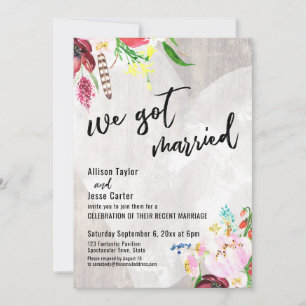 Invitation Heart Boho Floral Bois Rustique Nous Nous Sommes M