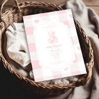 Heart Bow En vichy French Teddy Bear Baby shower