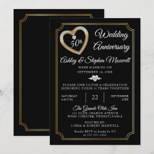 Invitation Heart Diamonds 50e anniversaire de Mariage
