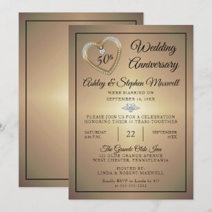 Invitation Heart Diamonds 50e anniversaire de Mariage