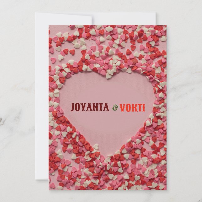 Invitation Heart love Joyanta & Vokti red maroon color (Devant)