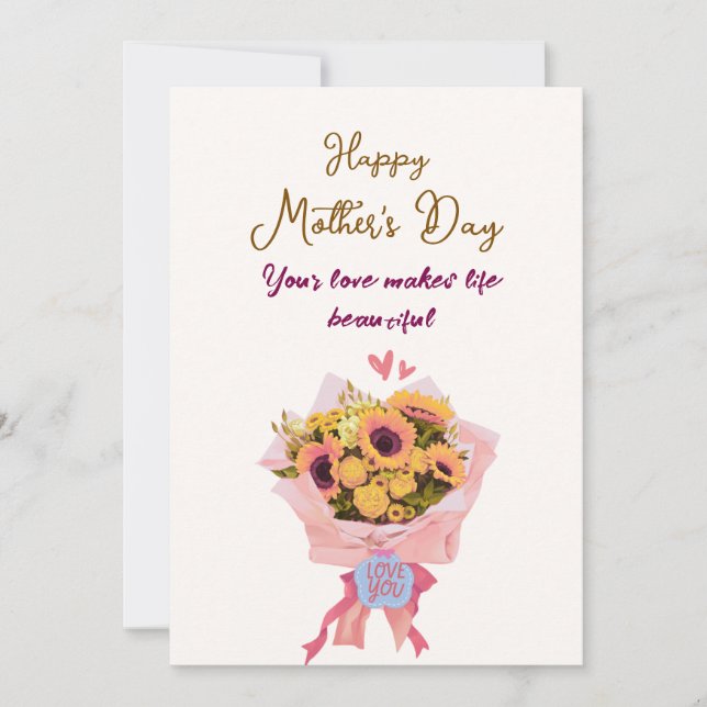Invitation Heartfelt Happy Mother’s Day Card for Mom (Devant)