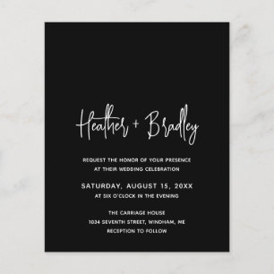 Invitation Heather Elegant Black Budget Mariage