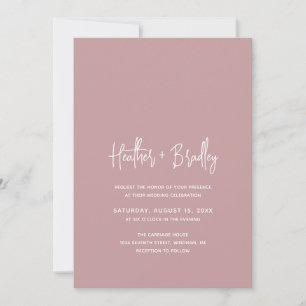 Invitation Heather Elegant Dusty Rose Minimal moderne Mariage