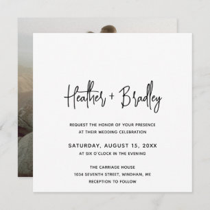 Invitation Heather Elegant Minimal Mariage moderne