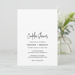 Invitation Heather Elegant Minimal Moderne Couples Douche