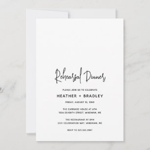 Invitation Heather Elegant Minimal Moderne Dîner De Répétitio