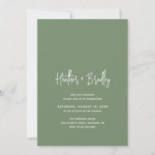 Invitation Heather Elegant Sage Green Modern Engagement Party