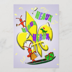 Invitation Heaux, Heaux, Heaux, fête de Noël des Heaux Cajun