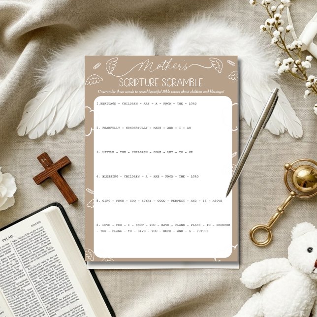 Invitation Heavenly Beige Mother's Scripture Scramble Game (Heavenly Beige Mother's Scripture Scramble Game)