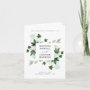 Invitation Hedera   Ivy Feuille Botanical Wedding Program