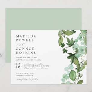 Invitation Hedera Jardin IVY moderne Mariage botanique