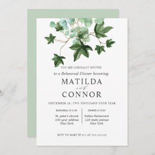 Invitation Hedera   Repas de répétition de Mariages Feuille I