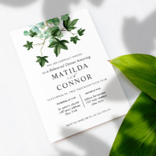 Invitation Hedera Repas de répétition de Mariages Feuille I