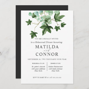Invitation Hedera   Repas de répétition de Mariages Feuille I