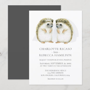 Invitation Hedgehog Brides Gay mignon Mariage personnalisé