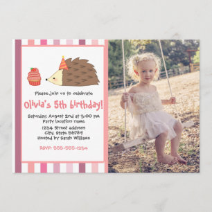 Invitation Hedgehog et Cupcake