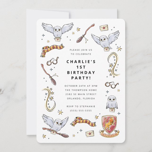 Invitation Hedwig Wizard Birthday Magic (Devant)