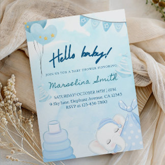 Invitation Hello Baby! Baby Shower-Gender Neutral Hello Baby 