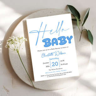 Invitation Hello Baby Elegant Baby shower