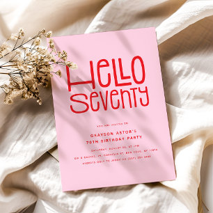 Invitation HELLO SEVENTY Moderne 70e anniversaire