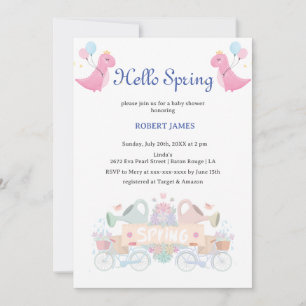 Invitation Hello Spring Light Color Baby Baby shower pour béb