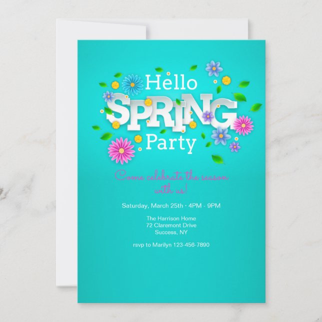 Invitation Hello Spring Party (Devant)