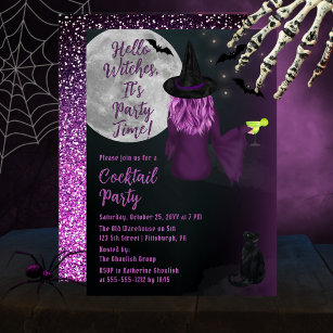 Invitation Hello Witches Halloween Cocktail Party