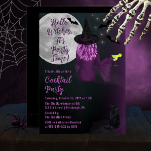 Invitation Hello Witches Halloween Cocktail Party