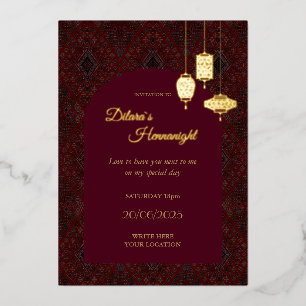 Invitation henna avec votre programme au verso
